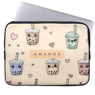 Housse Pour Ordinateur Portable Motif de thé Boba Cute personnalisé