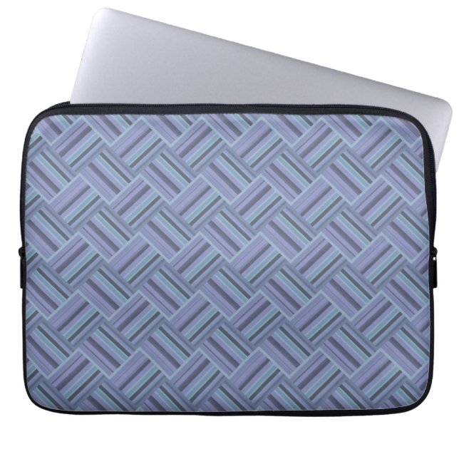 Housse Pour Ordinateur Portable Motif de tissage en diagonale gris bleu (Devant)
