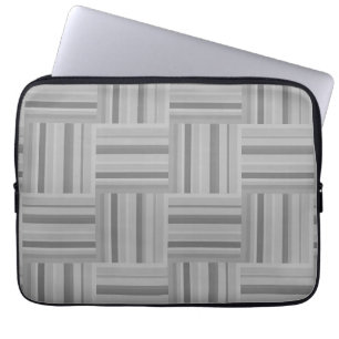 Housse Pour Ordinateur Portable Motif de tissage rayures grises