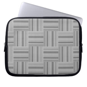 Housse Pour Ordinateur Portable Motif de tissage rayures grises