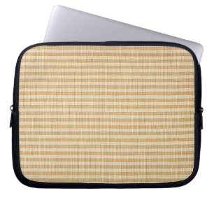 Housse Pour Ordinateur Portable Motif de tissu à rayures jaunes pâles filées