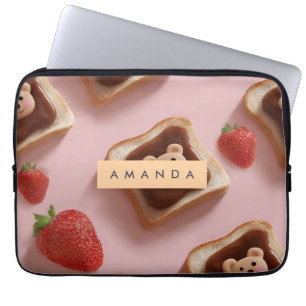 Housse Pour Ordinateur Portable Motif de toast à l'ours mou personnalisé