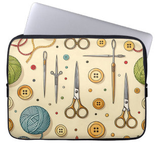 Housse Pour Ordinateur Portable Motif de tricot crochet outils de couture