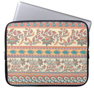 Housse Pour Ordinateur Portable Motif décoratif sans couture de bordures avec fleu
