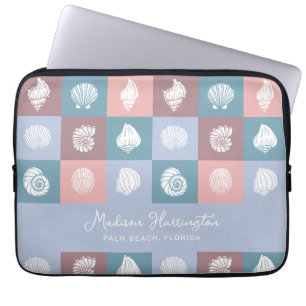 Housse Pour Ordinateur Portable Motif des coquillages de nom et d'emplacement pers
