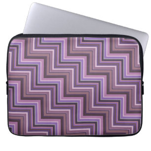 Housse Pour Ordinateur Portable Motif d'escaliers à rayures mauve