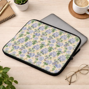 Housse Pour Ordinateur Portable Motif d'hortensia Art Nouveau avec libellules