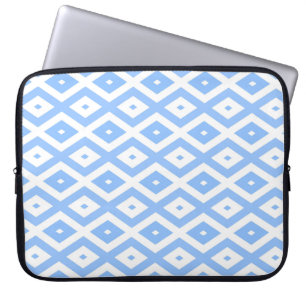 Housse Pour Ordinateur Portable Motif diamant bleu et blanc