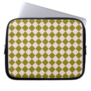 Housse Pour Ordinateur Portable Motif diamant Pink Green Checker