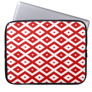 Housse Pour Ordinateur Portable Motif diamant rouge et blanc