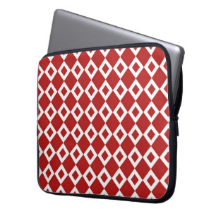 Housse Pour Ordinateur Portable Motif diamant rouge et blanc