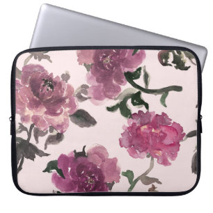 Housse Pour Ordinateur Portable Motif d'illustration de fleurs d'aquarelle transpa