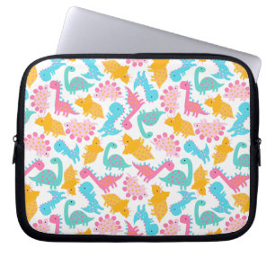 Housse Pour Ordinateur Portable Motif Dinosaur rose et Turquoise