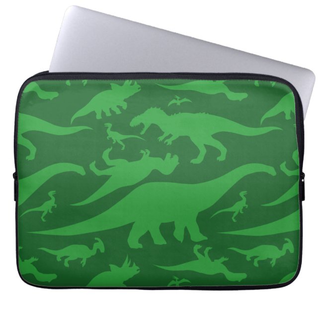 Housse Pour Ordinateur Portable Motif Dinosaur Vert (Devant)