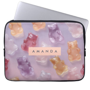 Housse Pour Ordinateur Portable Motif d'ours de gomme coloré personnalisé