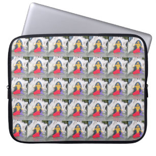 Housse Pour Ordinateur Portable motif d'une manchette de sirènes à poils noirs