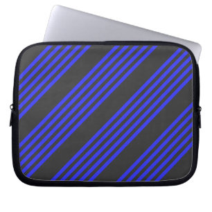 Housse Pour Ordinateur Portable Motif électrique bleu et charbon cinq bandes