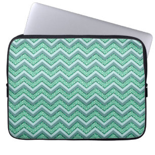 Housse Pour Ordinateur Portable Motif Emerald Chevron à facettes