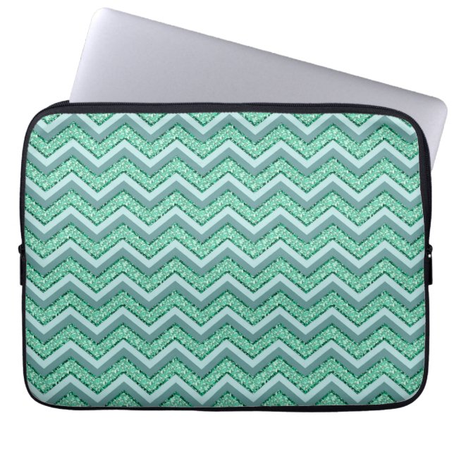 Housse Pour Ordinateur Portable Motif Emerald Chevron à facettes (Devant)