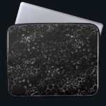 Housse Pour Ordinateur Portable Motif Empreinte de léopard noir et argent élégant<br><div class="desc">Motif Empreinte de léopard gris noir et argent</div>