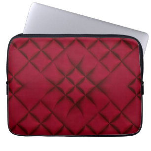 Housse Pour Ordinateur Portable Motif en cuir matelassé rouge profond