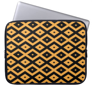 Housse Pour Ordinateur Portable Motif en diamant jaune et noir