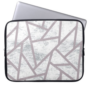 Housse Pour Ordinateur Portable Motif en mosaïque gris pâle