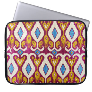 Housse Pour Ordinateur Portable Motif en tissu ikat traditionnel
