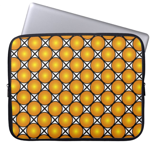Housse Pour Ordinateur Portable Motif en treillis noir blanc noir (Devant)
