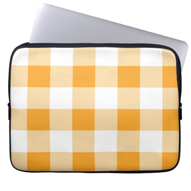Housse Pour Ordinateur Portable Motif En vichy jaune (Devant)