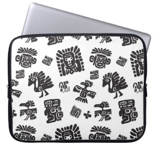 Housse Pour Ordinateur Portable Motif ethnique noir maya