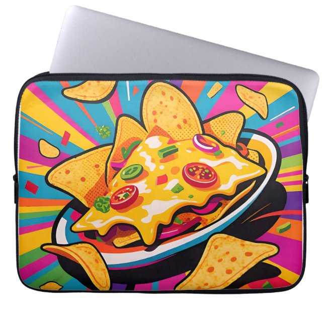 Housse Pour Ordinateur Portable Motif Explosion de Nachos au Fromage (Devant)