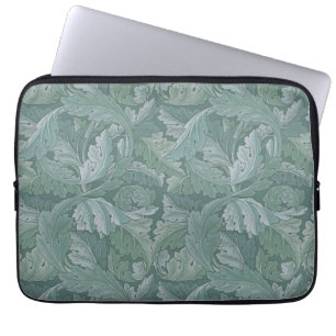 Housse Pour Ordinateur Portable Motif feuille d'acanthe bleu sarcelle de William M