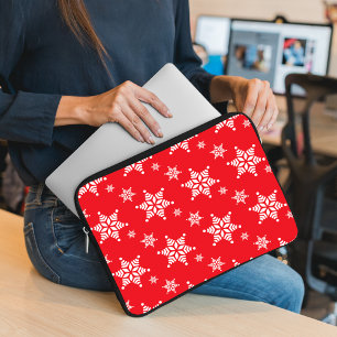Housse Pour Ordinateur Portable Motif Flocon de Neige, Flocons de Neige Blancs, Ne