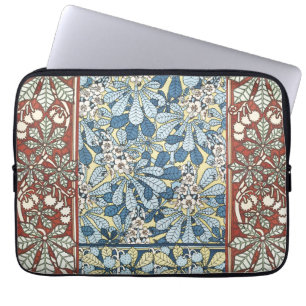 Housse Pour Ordinateur Portable Motif floral au marronnier Art Nouveau vintage