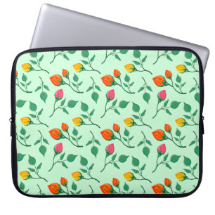Housse Pour Ordinateur Portable Motif floral avec fleurs roses colorées