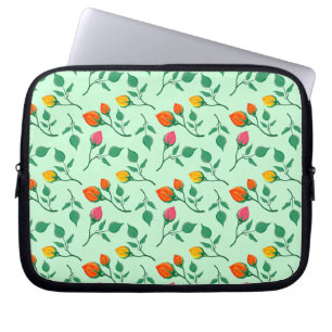 Housse Pour Ordinateur Portable Motif floral avec fleurs roses colorées
