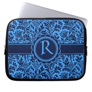 Housse Pour Ordinateur Portable Motif floral bleu élégant riche de William Morri