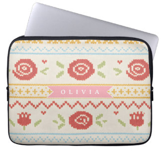 Housse Pour Ordinateur Portable Motif floral Boho Nordique folklorique personnalis