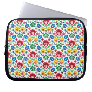 Housse Pour Ordinateur Portable Motif floral d'art populaire de coeur