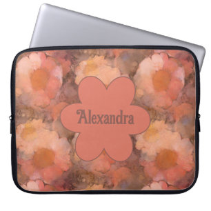 Housse Pour Ordinateur Portable Motif floral de marguerite à l'aquarelle rustique