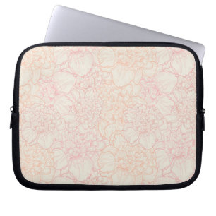 Housse Pour Ordinateur Portable Motif floral de pivoine rose