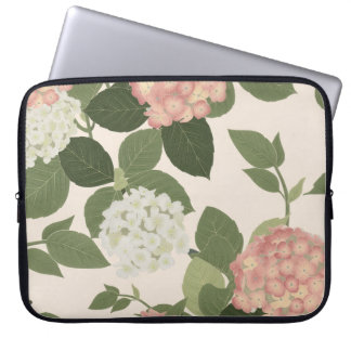 Housse Pour Ordinateur Portable Motif floral d'hortensia vintage