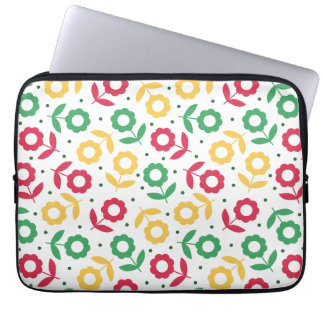 Housse Pour Ordinateur Portable Motif floral rétro à fleurs colorées