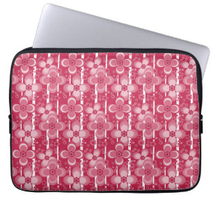 Housse Pour Ordinateur Portable Motif floral rouge et blanc