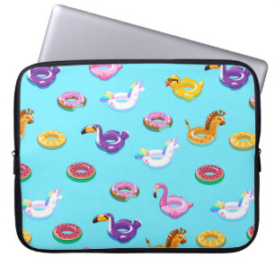 Housse Pour Ordinateur Portable Motif flottant de la piscine d'été