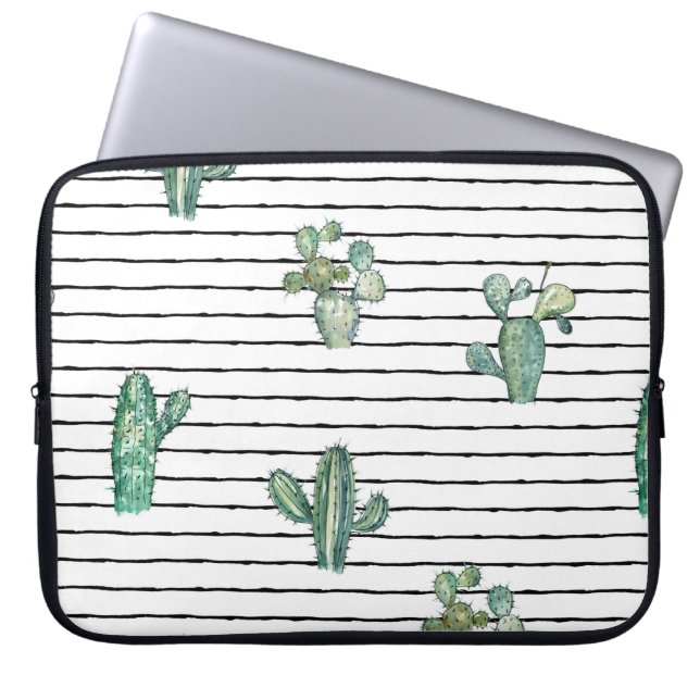 Housse Pour Ordinateur Portable Motif fluide cactus aquarelle (Devant)