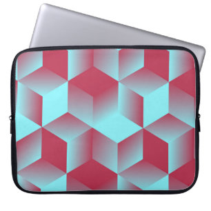 Housse Pour Ordinateur Portable motif géométrique abstrait transparent avec grille