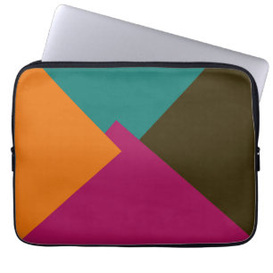 Housse Pour Ordinateur Portable Motif géométrique de couleur rétro moderne #8