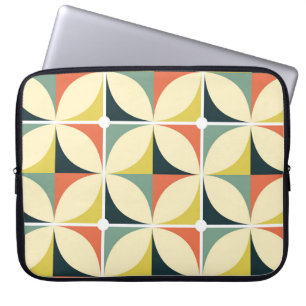 Housse Pour Ordinateur Portable Motif géométrique des années 70 rétro.